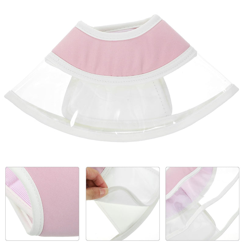 TEHAUX Soft PVC Cat Collar with Anti-Leak Function and Easy On and Off, Red Recovery Neck Collar for Cats after Surgery, Red, 21x11cm