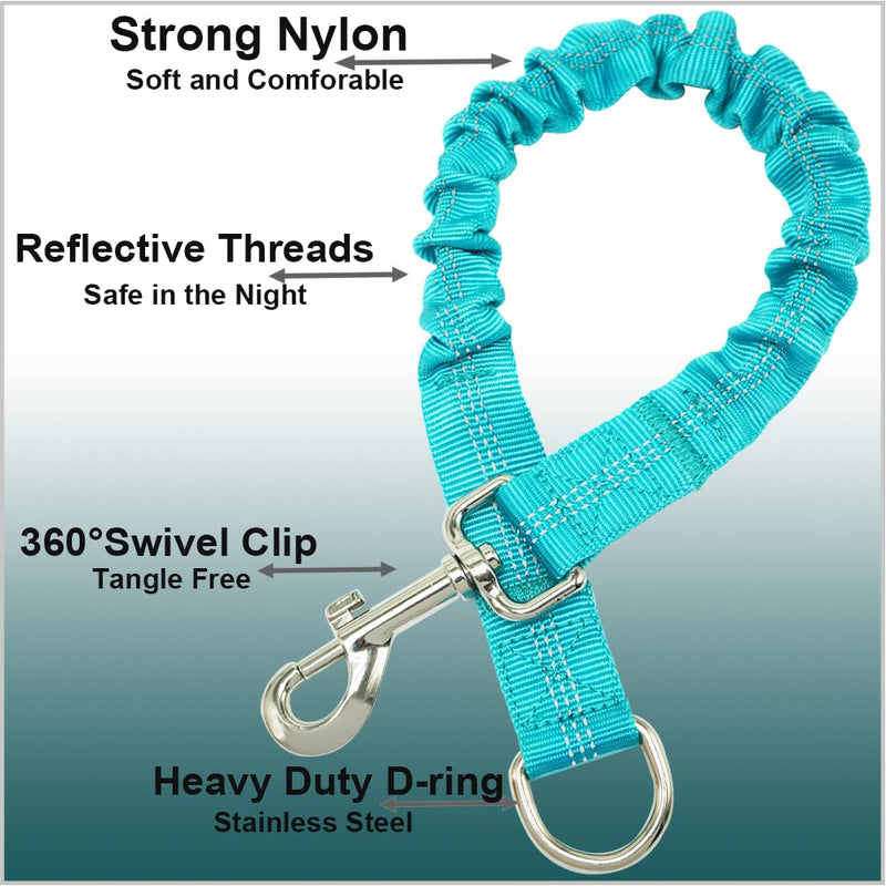MayPaw Bungee Dog Leash Extension Attachment, 18" Reflective Shock Absorbing Lead Extender for Dog Walking Running Training (Blue) 18 Inch blue - PawsPlanet Australia