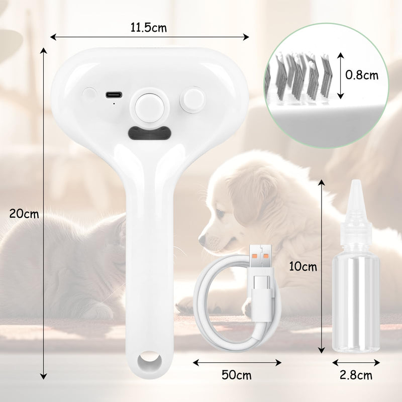 ETACCU Cat Steam Brush, 3 in 1 Cat Steam Brush for Shedding & Grooming, Steam Brush for Dogs/Cats, Remove Tangled Loose Hair for Long & Short Haired, Self Cleaning Pet Steam Brush with Release Button - PawsPlanet Australia