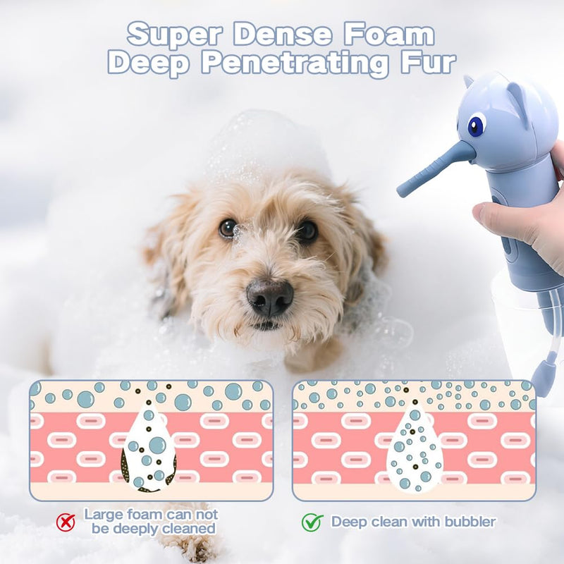 Mesen Electric Dog Cleaning Foam Machine for Dog and Cat Bathing, Automatic Dogs Soap Dispenser for Bath, Rechargeable Pet Shampoo Mixing Bottle for Pet Bathing, Bathroom, Toilet Cleaning