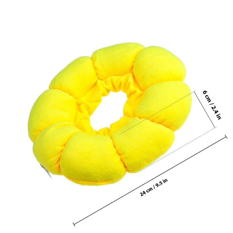 ifundom Soft Cat Collar Donut Style Made of Plush Adjustable Size 17-27cm Comfortable Recovery Neck Collar for Kittens and Cats up to 4.5kg Yellow