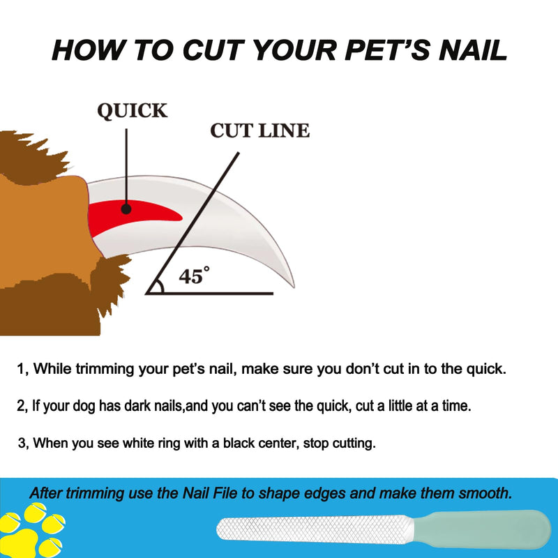 Dog Nail Clipper,Pet Nail Trimmers Safety Guard to Aviod Over Cutting,Puppy Cat Claw Trimmer,with Free Dog Comb & Nail File, Sharp Grooming Clipper, Great for Thick Toenail, Green - PawsPlanet Australia