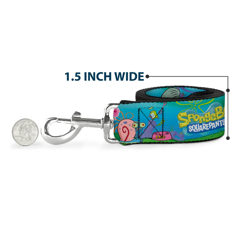 Buckle-Down Pet Leash - SpongeBob and Friends/Logo - 4 Feet Long - 1" Wide - PawsPlanet Australia