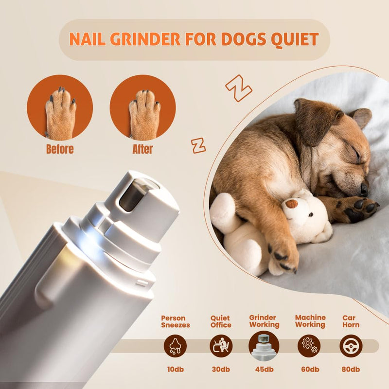 2-in-1 Dog Nail Clipper & Grinder for Dogs & Cats – LED Light, Low Noise, USB Rechargeable – Safe Nail Trimmer for Large, Medium & Small Breeds – Pet Grooming Kit Tool with Dust Cap & Safety Guard - PawsPlanet Australia