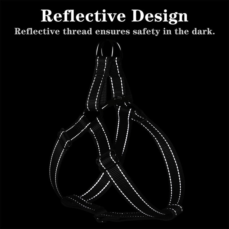 Plutus Pet Step in Dog Harness, Reflective, Adjustable, and Secure with Metal Buckles, Quick Fit Dog Harness for Puppy, Small, Medium and Large Dogs, Black, L - PawsPlanet Australia