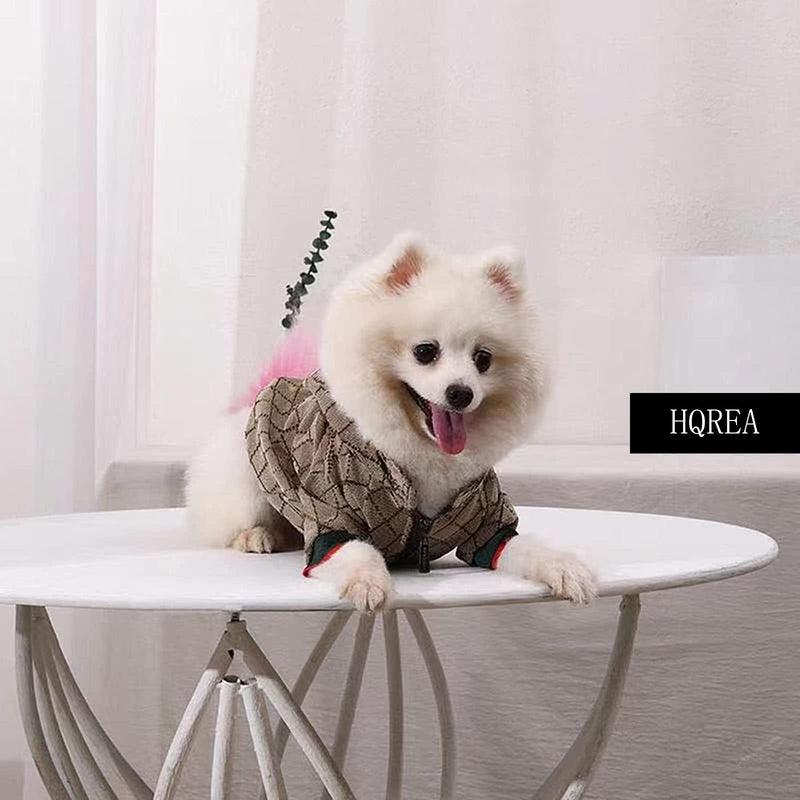 Dog Hoodie Luxury Dog Clothes Winter Puppy Jacket Classic Designer Pet Clothes Coat French Bulldog Teddy Pug Brown XXL