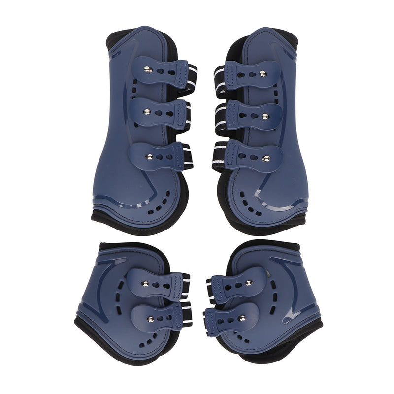 ZJchao Horse Leg Boots, Horse Tendon Boots Adjustable Open Front Fetlock Boot Breathable Protective Horse Jumping Tendon Boots Blue Set of 4, Protective Gear and Training Equipment Large
