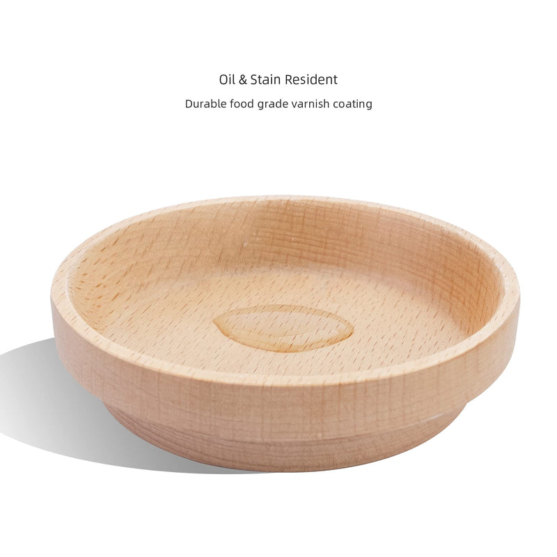 Niteangel Wooden Hamster Feeding Bowl - Small Animal Food Dish for Dwarf Syrian Hamsters Gerbils Mice Degus or other Similar-sized Small Pets (No Pattern, for Dwarf) No Pattern