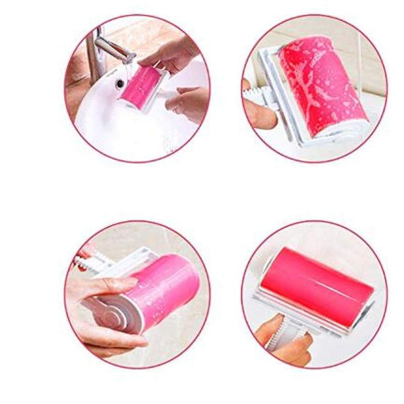 Resuable Washable Lint Roller Sticky for Pet Hair Cat Dog Remover Tool Pet Shedding Brush Cleans your Clothing Sofa (Pink, Blue)2 Pack - PawsPlanet Australia