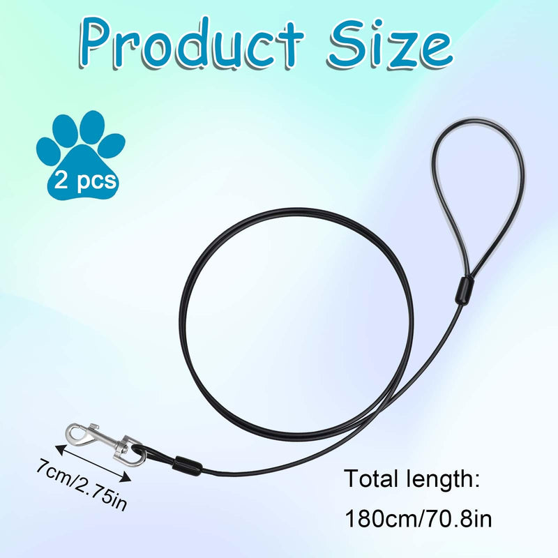 Chew Proof Dog Leash, 6FT Heavy Duty Metal Cable Dog Leash Leads Chew Resistant Dog Leash Coated Wire Rope Leads Non Chewable Dogs Metal Leash for Large and Medium Dogs (Black & Blue) - PawsPlanet Australia