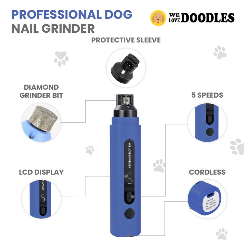 We Love Doodles Dog Nail Grinder - Essential Grooming Kit for Dogs at Home, Electric Dog Nail Trimmers, Quiet Pet Nail Grinder for Dogs, Safe Nail Trimmer for Dogs, Suitable for Large & Small Breeds - PawsPlanet Australia