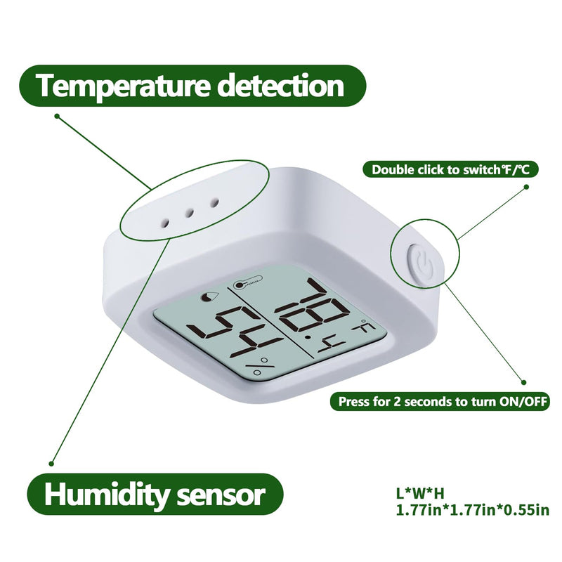 Reptile Thermometer and Hygrometer – Fast Accurate LCD Digital Temp & Humidity Meter for Bearded Dragon Tank Accessories, Lizard, Snake, Turtle, Amphibians, Small Animal Habitat White - 1 Pack - PawsPlanet Australia