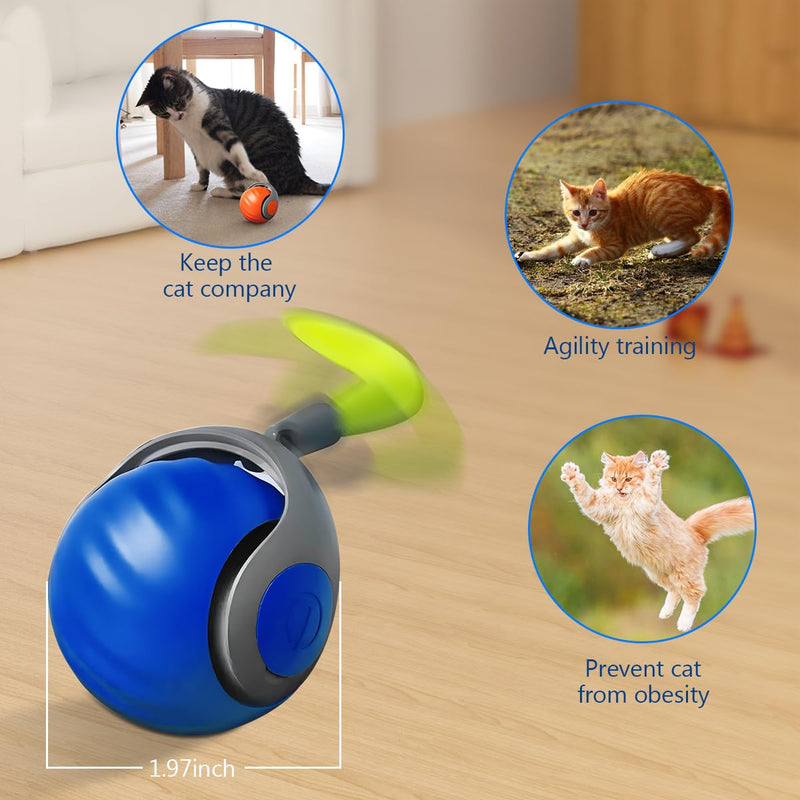 Speedy Tail 2.0,Speedy Tail Cat Toy,Smart Interactive Cat Ball Toy for Indoor Cats with 3 Tails 2 Speeds,Obstacle Avoidance Smart Cat Toys for Keep Them Busy for Small/Medium/Large Cats (Blue) Blue - PawsPlanet Australia