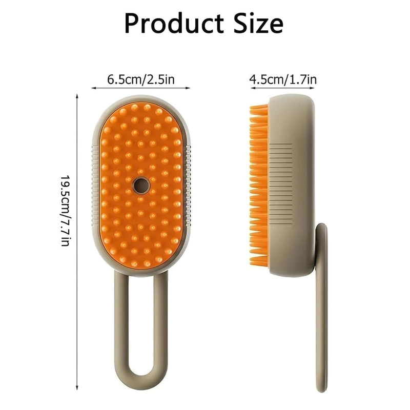 4 in 1 Cat Steam Brush,cat brushes for indoor cats,Rechargeable Steam Cat with Steam,Anti-Static Steam Pet Brushes for Dogs Cats(Khaki) - PawsPlanet Australia