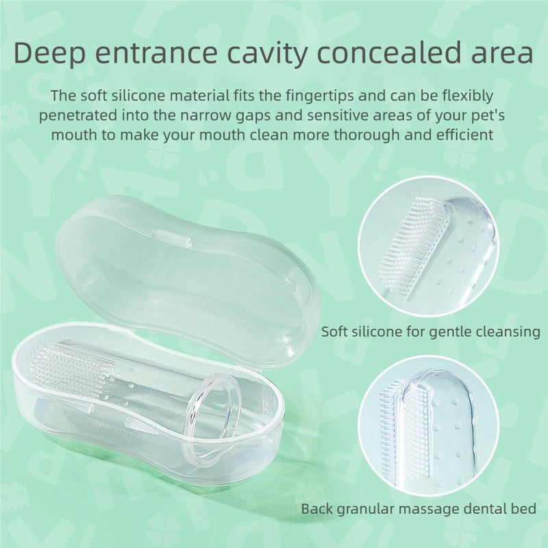YANDY Dog Toothbrush,Pet Finger Tooth Brush,360 Degree Pet Tooth Brushing Kit,Cat Toothbrush, Canine Dental Care & Teeth Cleaning Kit