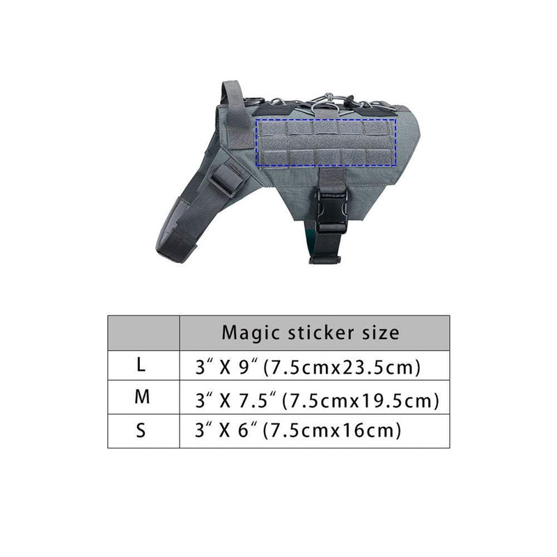 EXCELLENT ELITE SPANKER Tactical Military Dog Harness Adjustable No-Pull Military Patrol Service Dog Harness Training Hunting Vest with Handle(Gry-M) M (Chest:28''-35'') Grey - PawsPlanet Australia