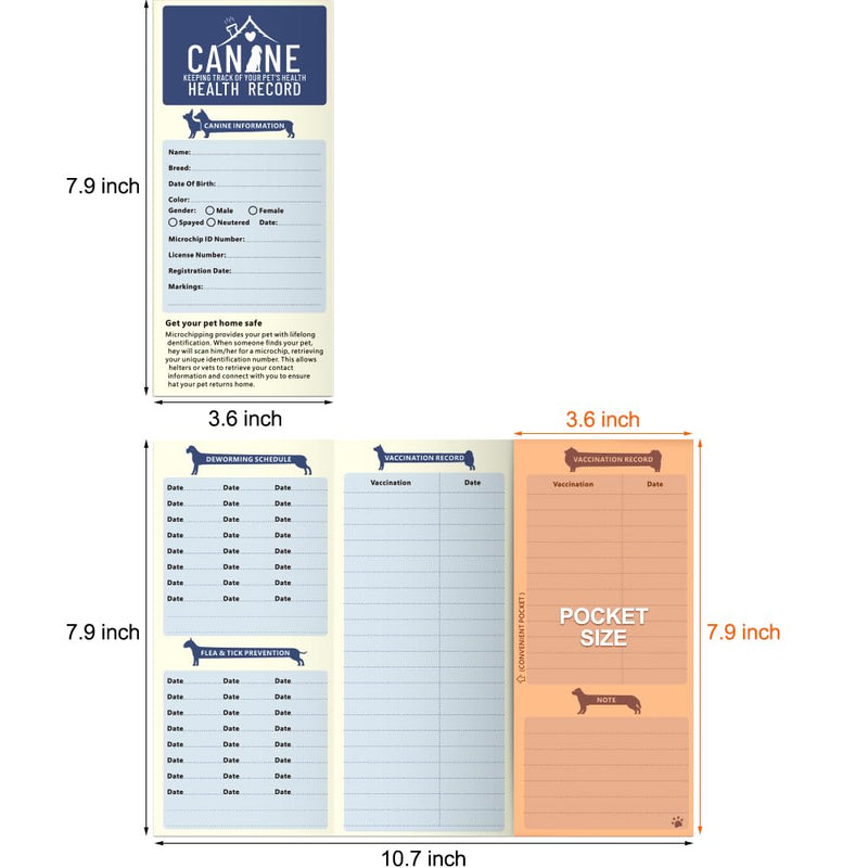 ANZON MORIES Dog Vaccination Record Cards 24 Packs with Storage Pocket for Micro Chips, Accessories, Large 8 x 10.5 Inch Puppy and Canine Vaccines Shot Memo for Doggy Medical Grooming Kennel Care - PawsPlanet Australia