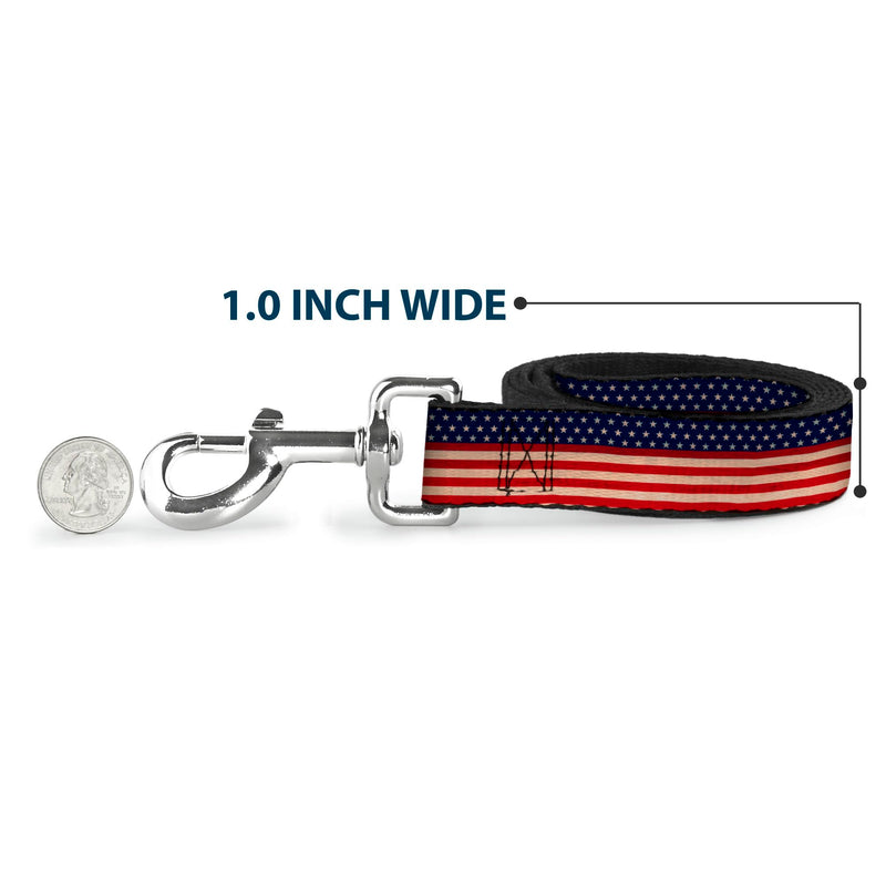 Dog Leash American Flag Stripe 6 Feet Long 0.5 Inch Wide 6 Feet Long - 1/2" Wide - PawsPlanet Australia
