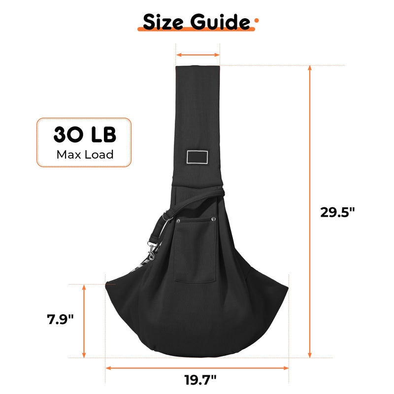 Hands-Free Dog Sling Carrier for Small Pets (5-15 lbs) - Adjustable Ergonomic Chest Carrier, Anti-Slip Design with Breathable Mesh - Reduce Back Pain & Pet Anxiety (Black) Black - PawsPlanet Australia