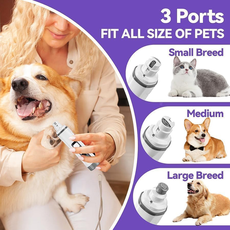Dog Nail Grinder Quiet- Ultra-Quiet Dog & Cat Nail Grinder with LED Light & Battery Display & Upgrade Grinding Head - Painless Nail Trimmer for Small to Large Pets, Thick Nails, and Sensitive Paws White - PawsPlanet Australia