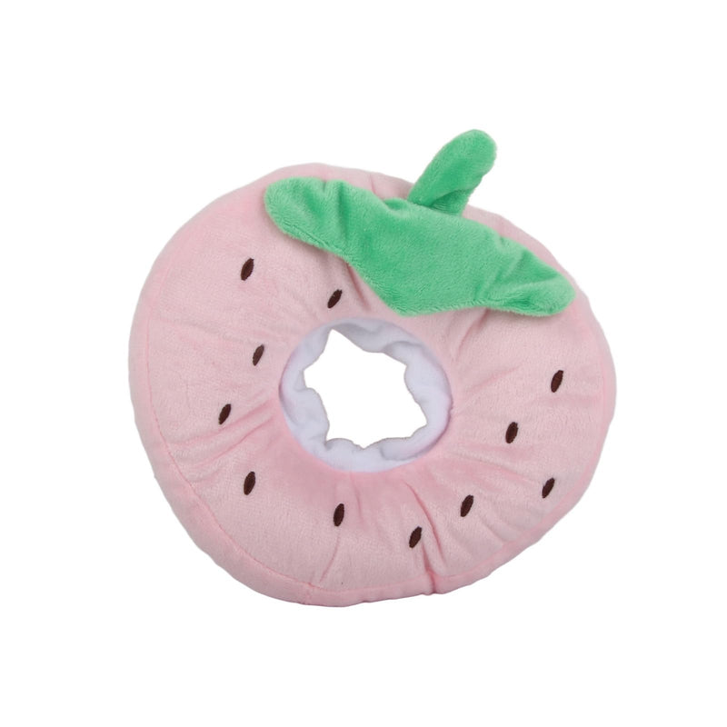 Cosiki Cat Cone Collar, Sweet Fruit, Prevents Licking for Post-Surgery Recovery, Kitty Pets, Plush, Pink