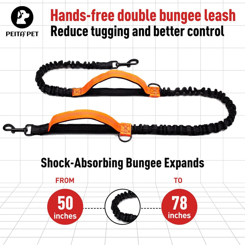 Hands Free Dog Leash Waist Leash for Dog Walking Bungee Leash Dog Running Belt for Small & Medium Dogs, 10-50 lbs Fanny Pack for Walker Hiking Jogging… orange - PawsPlanet Australia