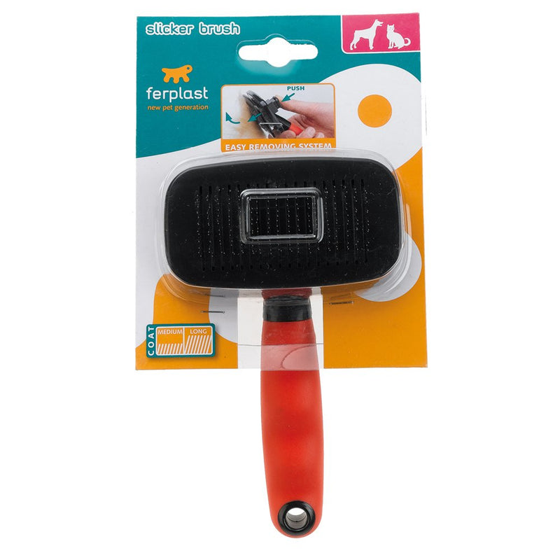 Ferplast Gro 5956 Dog and Cat Slicker Brush, 12.5 x 19 cm