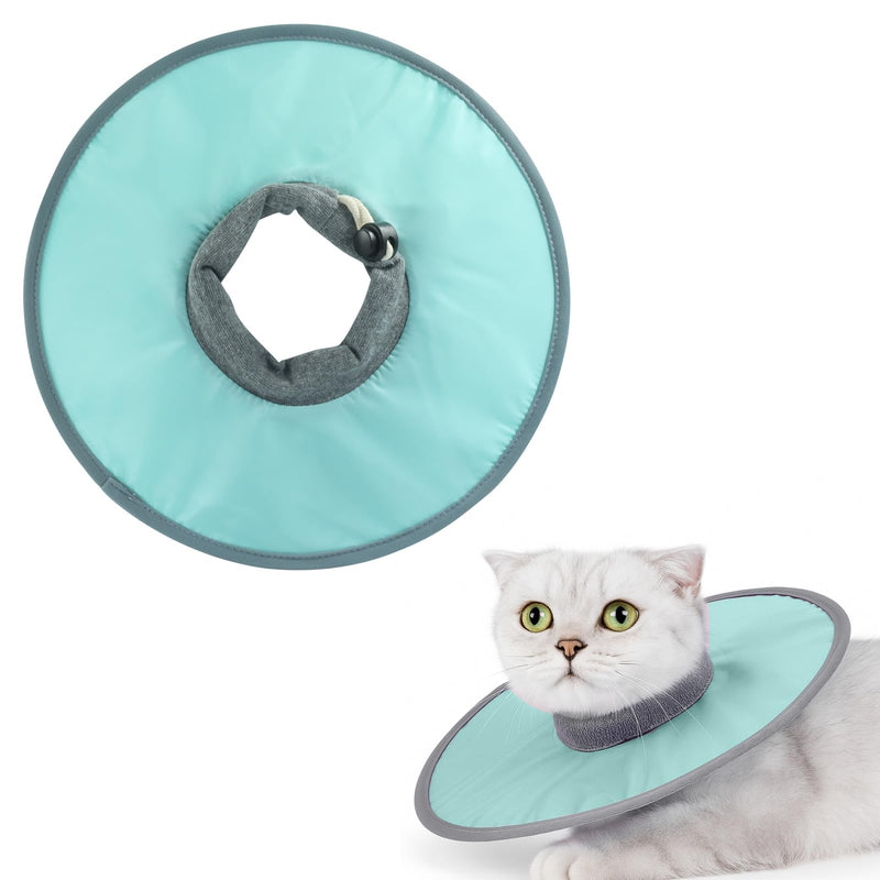 10.5 Inch Adjustable Elizabethan Collar for Cats - Soft & Comfortable Cat Cone Collar to Stop Licking & Scratching, Waterproof & Breathable Pet Cone (Fruit Green)