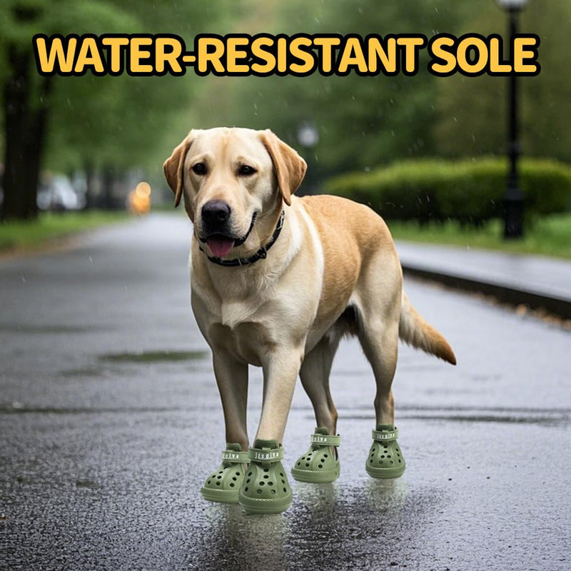 JZXOIVA Dog Shoes for Hot Pavement, Dog Booties for Small Dogs, Breathable Dog Boots & Paw Protectors, Adjustable Non-Slip Rain Booties, Waterproof Pets Sandals for Beach Green Size 2 #2 (2.17"*1.38")(Inner L*Inner W)