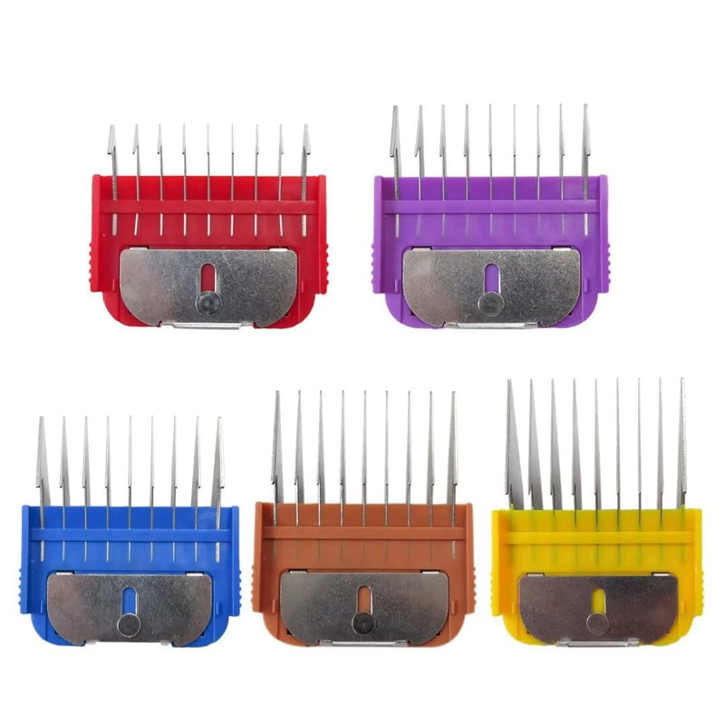 5 Pcs Stainless Steel Pet Clipper Guide Comb Kit for Andis Oster A5 Wahl KM10 Series Clipper Detachable Blade