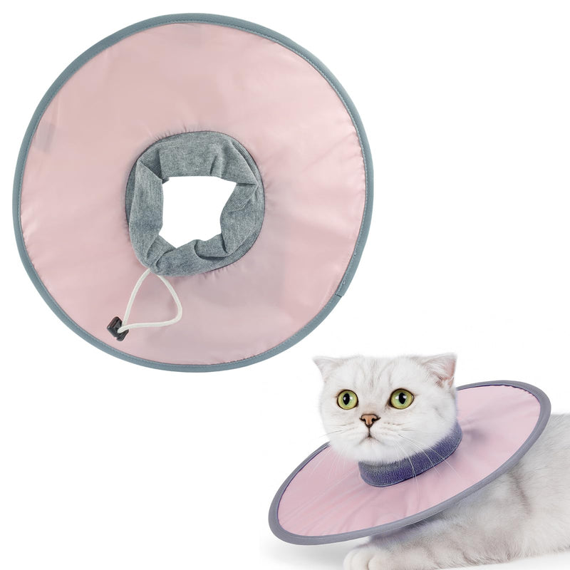 12 Inch Adjustable Elizabethan Collar for Cats - Soft & Comfortable Cat Cone Collar to Stop Licking & Scratching, Waterproof & Breathable Pet Cone(Blush Pink)