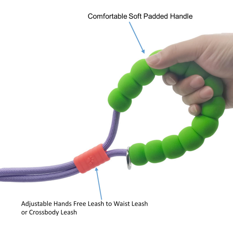 Hands Free Dog Leash,Adjustable Bungee Waist & Crossbody Leash with Comfortable Handle,Heavy Duty Nylon Rope for Small to Large Dogs,Safety Lock for Running,Hiking,Walking (Purple) 5ft Purple - PawsPlanet Australia