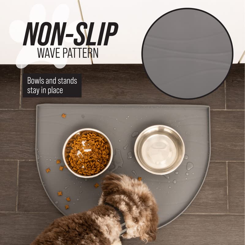 Leash Boss Fountain Mat, Silicone Water Mat Designed for Pet Fountains, Dog Gravity Water Bowls, Automatic Dispensing Cat Feeders Large - 26 x 21 Inches Navy - PawsPlanet Australia