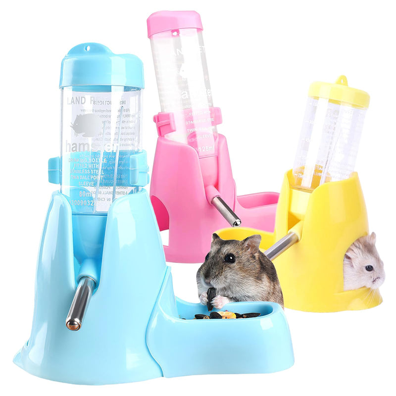 Hamster Water Bottle,3 in 1 Samll Animal Pet Cage Water Bottle No Drip,Pet Cage Water Bottle 80-125ml with Bracket,Waterproof Drop Ball,Mini Bowl,Hamster Nest for Small Animal（Pink-125 - PawsPlanet Australia