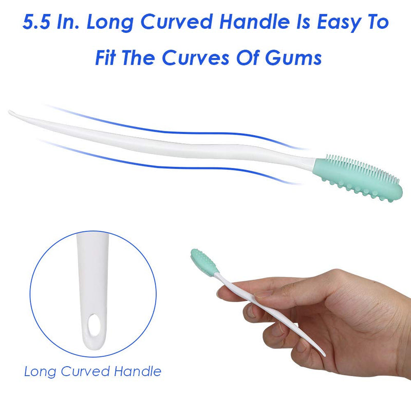 Dog Toothbrush, 4 Packs Silicone Pro Double-Sided Soft Comfort Gentle Dental Brushes Set Kit with 5.7 inches Curved Long Handle for Puppy Small Medium Dogs Cats Most Pet (Set 1) Set 1 - PawsPlanet Australia