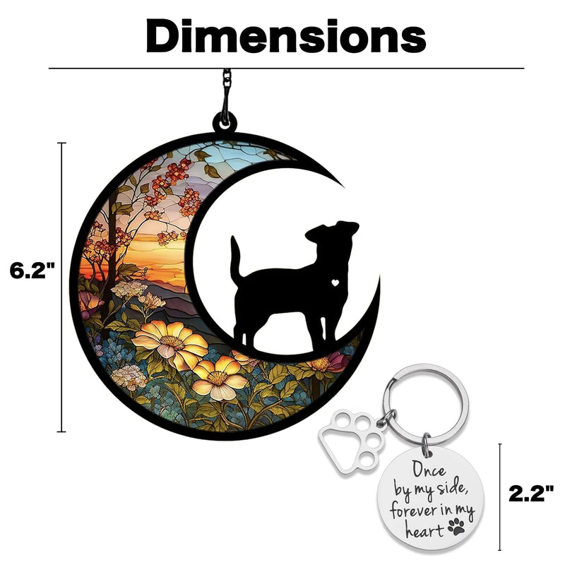 DIY Custom Dog Ornament Memorial Gifts for Dog Lovers, Acrylic Window Hangings Ornament Suncatcher, Loss of Dog Sympathy Gift, Remembrance Gifts for Dog Dog & Flower-CTM - PawsPlanet Australia