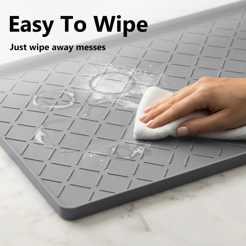 Mateeylife Under Sink Mats for Kitchen Waterproof 34"X22", Undersink Protectors，Silicone Mat Cabinet Liner, Under Sink Organizer for Bathroom and Kitchen，Boot Tray Pet Food Mat, Dark Grey 22''W x 34''L - PawsPlanet Australia