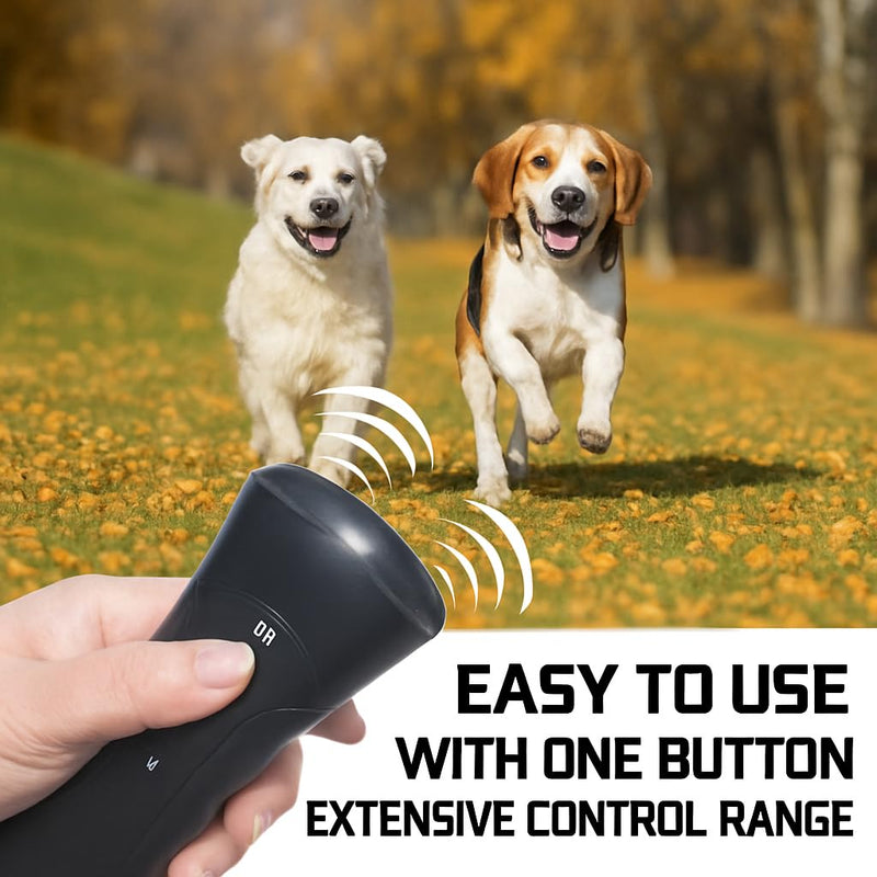 Anti Barking Device for Dogs, Sonic Bark Deterrents – Ultrasonic Dog Bark Control with LED Light & Flashlight | Safe & Humane Handheld Trainer | Deterrent for All Dog Breeds