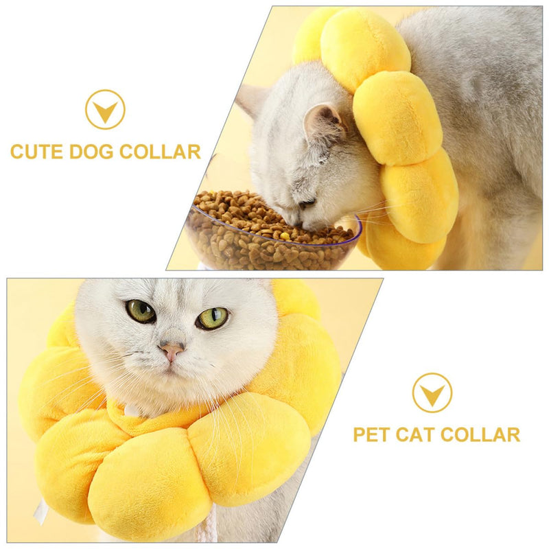 STOBAZA Pet Collar made of PP Cotton, Lightweight and Protective Surgical Recovery Collar for Cats and Dogs, Yellow Cone-Shaped Protective Collar for Healing