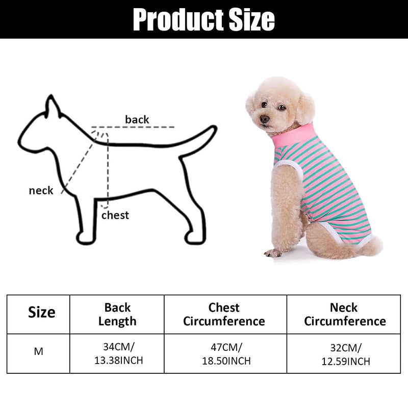 1 Premium Post-Surgical Recovery Shirt for Dogs – Adjustable Anti-Licking Bodysuit with Breathable Fabric – Striped Medical Garment for Male & Female Pets