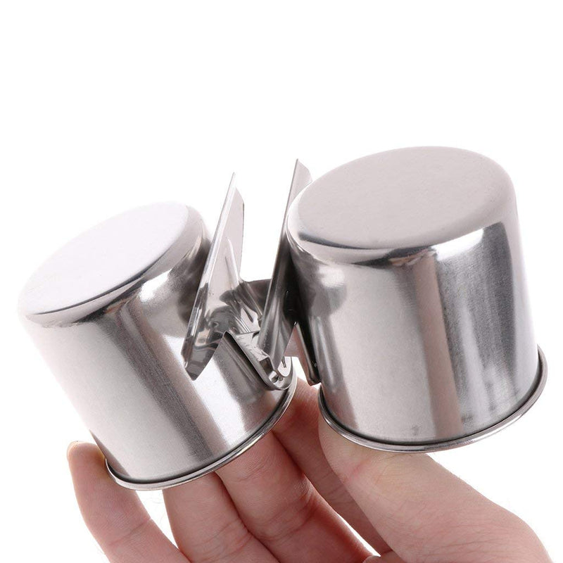 Hypeety Bird Parrot Feeding Double Cups Stainless Steel Food Water Bowls with Clip Bird Seed Feeder Cups Hanging Bowl Cage Stand Accessories - PawsPlanet Australia