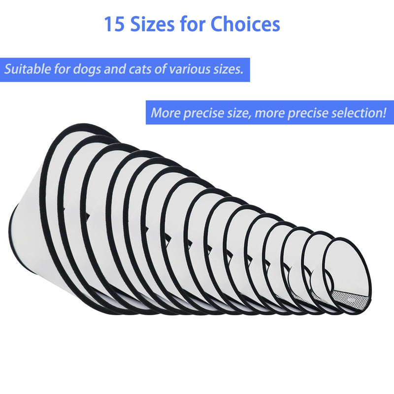 Dog Cone After Surgery, Adjustable Pet Recovery Collar for Dogs and Cats, Plastic Elizabethan Neck E-Collar Stop Licking Wounds (XXL-D) White XXL-D (Neck:16.5-18.1in) Deeper
