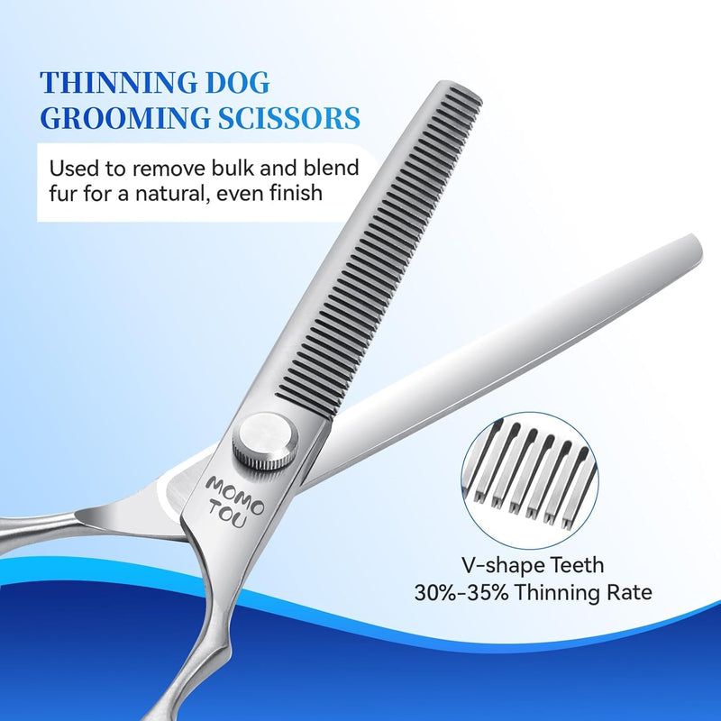 6.5 Inch Thinning Dog Grooming Scissors, 9CR Stainless Steel Pet Blender Shears, Smooth Cutting for Dogs and Cats Thinning Scissors - PawsPlanet Australia
