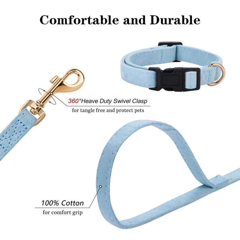 No Pull Dog Harness- Lightweight, Soft, Adjustable Small Harness Collar and Leash Set, Suitable for Cats Puppy Small and Medium-Sized Dog Outdoor Training and Running (Blue, XXS) Blue - PawsPlanet Australia
