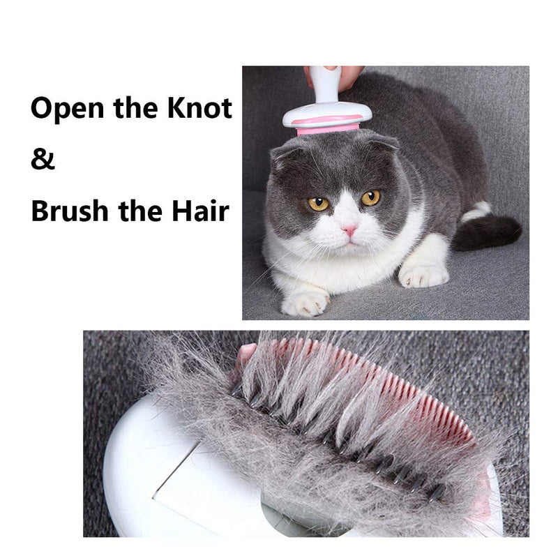 Pet Cat Dog Brush Comb Grooming Tool 3 in 1 Knot Opener Tangle Remover Slicker Brush Groomer Green