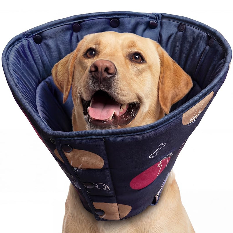 Dog Cone Collar for Dogs After Surgery – Soft Adjustable Recovery Cone to Stop Licking & Scratching – Comfortable E Collar Alternative for Wound Care, Neuter & Spay Recovery -Fits S, M, L Dogs 3XL (24"-28") (Depth 14")