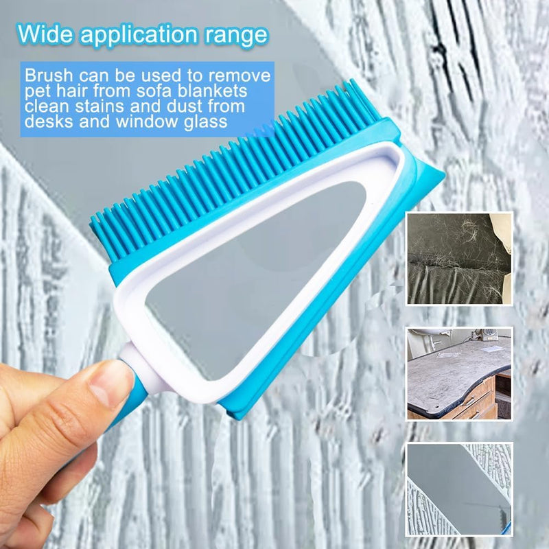 Pet Rubber Brush with Mini Dustpan,Dog Cat Hair Removal Brush with Squeegee,Portable Small Carpet Brush for Clothes,Cars,Sofa,Bed Sheet - PawsPlanet Australia