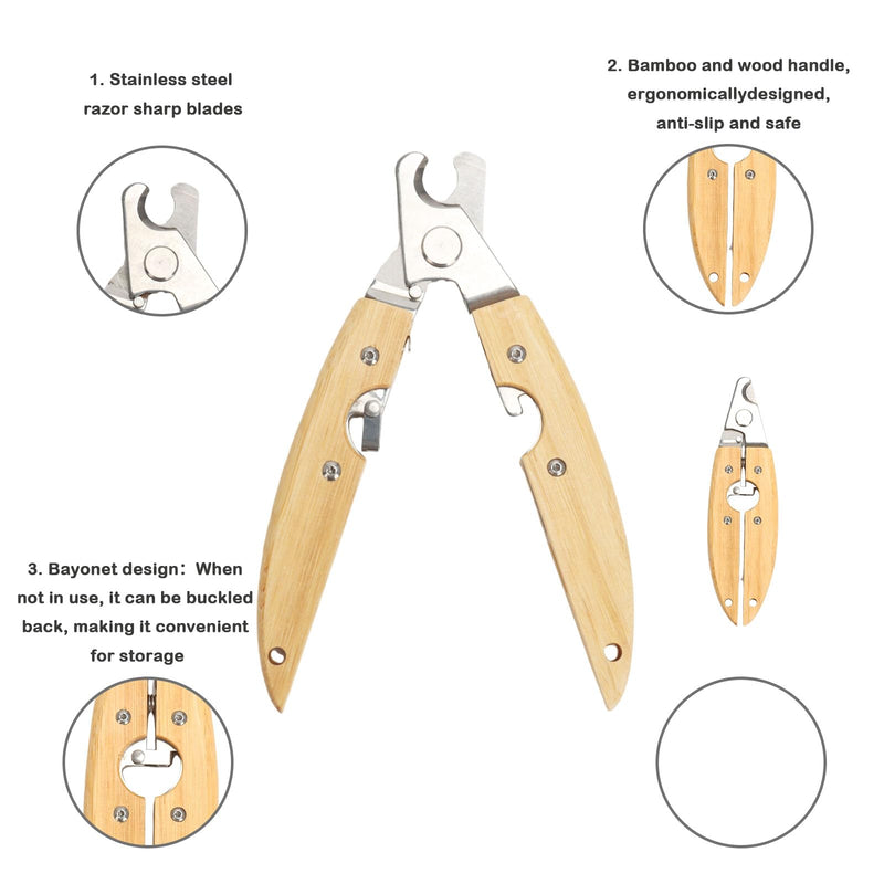 Natural Wooden Pet Grooming Kit 2-in-1 Dog Deshedding Tool and Cat Nail Clipper Gentle & Painless Fur Brush and Secure Paw Nail Trimmer for Small Medium Large Pets (Includes storage box) 5/6.5 Inch - PawsPlanet Australia