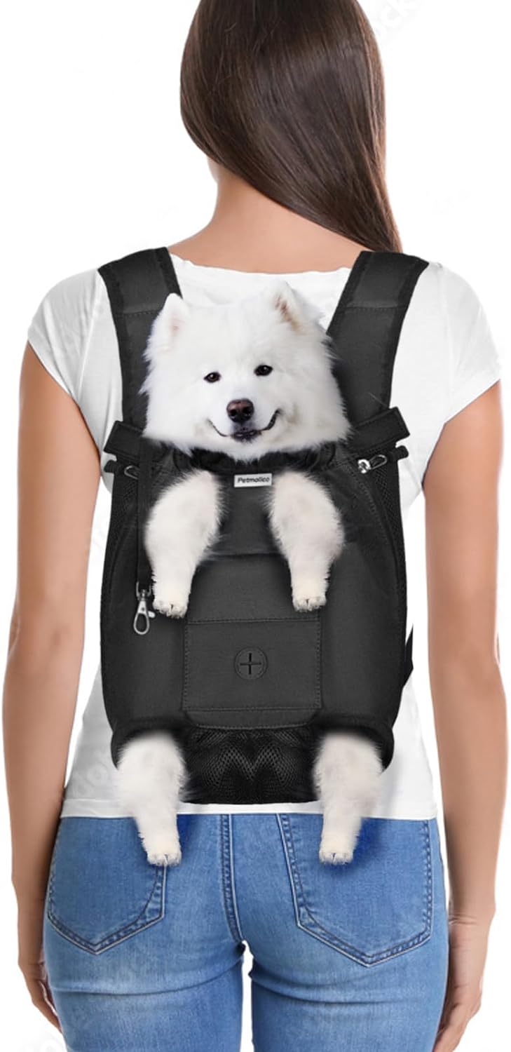 Pet Backpack Carrier for Small Dogs 5-7 lbs with Cell Phone Holder - Perfect for Yorkie, Papillon, Chihuahua, Maltese and More - Legs Out Travel Bag for Cats, Puppy - Front and Back Harness - PawsPlanet Australia