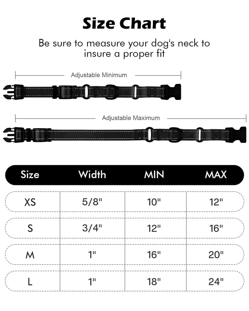Padded Martingale Collar for Dogs | Neoprene Martingale Dog Collars | Reflective Nylon Martingale Collar | Adjustable Dog Martingale for Small Medium and Large Dogs Medium(pack of 1) Black - PawsPlanet Australia